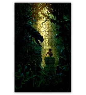 Cakapuzzle Mowgli ve Bagheera Görseli Puzzle Yapboz MDF (Ahşap) (1000 Parça)