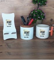 İnşaat Mühendisi Hediye Sepeti Kupa Bardak T Kulplu, Kalemlik ve Ahşap Telefon Standı Mühendisler Günü Hediyesi  (Model 7)