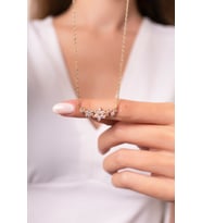 Unutma Beni Çiçeği 14 K Rose/Altın Kaplama Kadın Kolye (Altın)