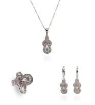 Taşlı Fiyonk Set (Gümüş)
