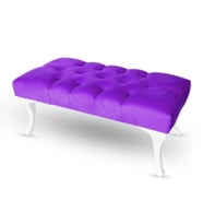 Kapitoneli Ayak Ucu Kapı Önü Antre Bench Puf 90 cm (Lila)