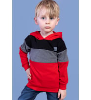 Toontoy Erkek Çocuk Kapüşonlu Garni Detaylı Sweatshirt (Kırmızı)