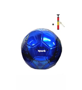 Parlak Dikişli Futbol Topu 5 Numara Şişirme Pompası Hediyeli (Lacivert)