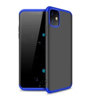 Apple iPhone 11 GKK Uyumlu Kılıf 360 Derece Tam Koruma (Mavi-Siyah)