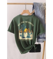 Unisex Arizona Baskılı Oversize Tshirt (Yeşil)