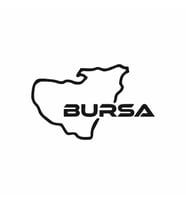 Bursa Harita Araba Sticker siyah 16x11 CM (Siyah)