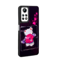 Xiaomi Redmi Note 12 Pro 4G Kılıf Parlayan Kabartmalı İkonik Figürlü Amas Silikon Kılıf (Siyah)