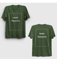 Presmono Unisex Sarı Kendin Tasarla Kişiye Özel Sırt Baskılı T-Shirt 519340tt (Haki)