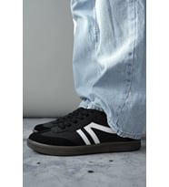 Muggo GARCİA Garantili Unisex Ortopedik Günlük Bağcıklı Yürüyüş Koşu Sneaker Spor Ayakkabı (Siyah)