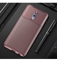 Oppo Reno Kılıf Karbon Silikon Case (KAHVE)