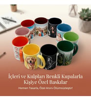 Renkli Kupalar(istenilen resim baskılarıyla) (Siyah)