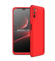 Xiaomi Poco M3 Kılıf 3 Parça Slim Sert Silikon Kapak AYS (Kırmızı)