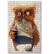 Cakapuzzle Uyanamayan Baykuş Görseli Puzzle Yapboz MDF (Ahşap) (500 Parça)