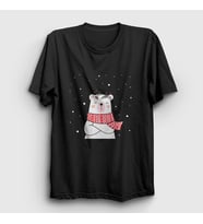 Presmono Unisex Sarı Polar Bear Kutup Ayısı Yılbaşı T-Shirt 270493tt (Siyah)