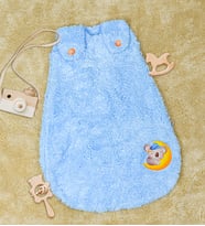 Baskılı Peluş Bebek Uyku Tulumu (Mavi)