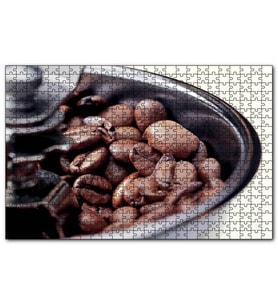 Cakapuzzle Kahve Değirmeni ve Çekirdekler Yakın Çekim  Puzzle Yapboz MDF (Ahşap) (500 Parça)