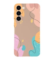 PrintiFy Samsung Galaxy S23 Plus Uyumlu Lansman Kılıf Karışık Renkler Tasarımlı İçi Kadife Kapak (Pudra)