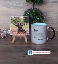Teyzeye Hediye Fotoğraflı Dekoratif Taş, Kupa Bardak Beyaz Hediye (Model 9)