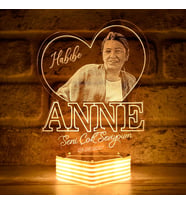 Anneye Özel, Anne Yazılı Hediye LED Aydınlatma (Beyaz)