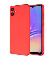 Samsung Galaxy A05 Kılıf Kamera Korumalı iÇi Süet Dokulu Lansman Tipi Silikon (Kırmızı)
