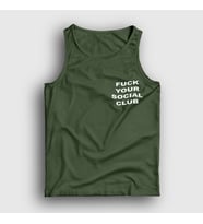 Presmono Unisex Sarı Fuck Your Social Club Atlet 401940tt (Haki)