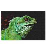 Cakapuzzle Parlak Yeşil Renkleriyle Kertenkele Puzzle Yapboz MDF (Ahşap) (1000 Parça)