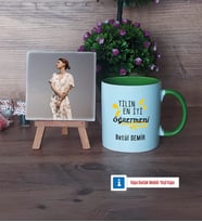 Öğretmene Hediye Fotoğraflı Dekoratif Taş, Kupa Bardak Beyaz Hediye (Model 14)