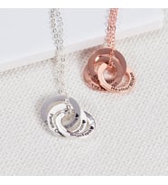 Kişiye Özel 925 Ayar Gümüş Halka Çok İsimli Kolye (Rose)