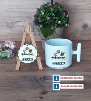 Muhasebeci Kupa Bardak Kırmızı ve Ahşap Anahtarlık Hediye (Model 11)
