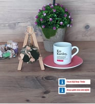 Kız Kardeş Türk Kahvesi Fincanı Ahşap Altlıklı ve Fotoğraflı Ahşap Anahtarlık Hediye (Model 6)