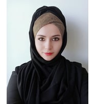 Kadın Tesettür Tek Bantlı Simli Hazır Trend Şal (Altın Simli)