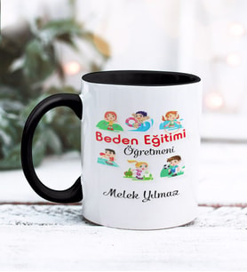 Beden Eğitimi Öğretmeni Tasarımlı Kişiye Özel Kupa Bardak (Siyah)