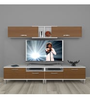 Decoraktiv Eko 5220 Slm Krom Ayaklı Tv Ünitesi Tv Sehpası (Beyaz - Ceviz)