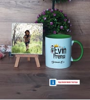 Evin Prensi Fotoğraflı Dekoratif Taş, Kupa Bardak Beyaz Hediye (Model 14)