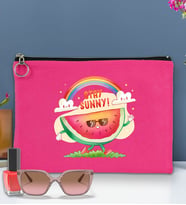 BK Gİft Yaz Temalı-7 Astarlı Portföy Çanta 30x21cm(12 Renk Seçeneği), Baskılı El Çantası, Organizer Çanta (Fuşya)
