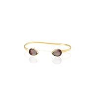 Kadir Jewellery 22 Ayar Altın Kaplama El İşçiliği Zirkon Taşlı Kadın Charm Bileklik (Kahverengi)