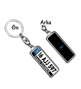 Kişiye Özel Plaka Metal Anahtarlık   Focus Logo (Gümüş)