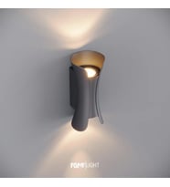 FoneLight Butterfly 22 cm LED Duvar Apliği Antrasit Alüminyum IP65 Bahçe Cephe Dış Mekan Aydınlatması 3000K