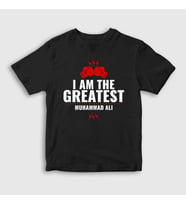 Presmono Unisex Çocuk Beyaz Greatest Muhammed Ali T-Shirt 230327tt (Siyah)