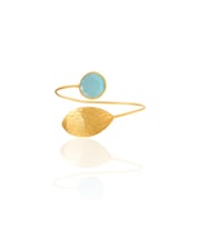 Kadir Jewellery 22 Ayar Altın Kaplama Zirkon Taşlı Ayarlanabilir Trend Bilezik (Açık Mavi)