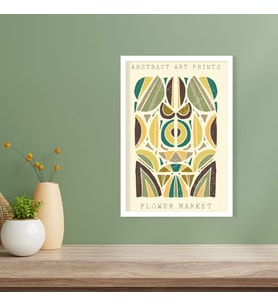 Tekli Ahşap Lamine Çerçeveli Mdf Tablo Abstract Art Prints (Beyaz)