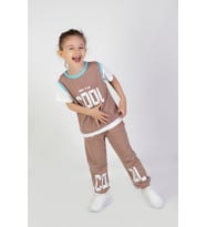 Erkek Çocuk Cool Baskılı  Alt Üst Basic Takım 2-5 Yaş (KAHVE)