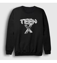 Presmono Unisex Beyaz Logo Ken Carson Teen X Sweatshirt 424032tt (Siyah)