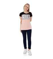 Toontoy  Kız Çocuk T-Shirt Paris Pul Nakış (Pudra)