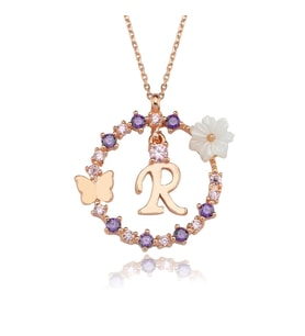 Manolya Çiçeği Düşler Işıltısı 14K Rose Gold Kadın Kolye (518)