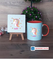 Unicorn Dekoratif Taş, Kupa Bardak Kırmızı Hediye (Model 12)