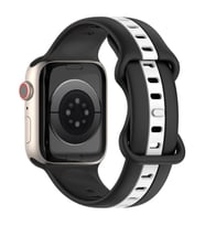 Apple Watch 44/45/46/49mm Kordon Line Ayarlanır Spor Kordon 2/3/4/5/6/se/7/8/9/1 (Siyah - Beyaz)