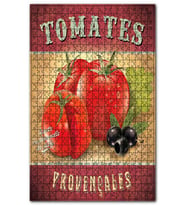 Cakapuzzle Domatesler Zeytin Afişi Görseli Puzzle Yapboz MDF (Ahşap) (1000 Parça)