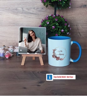 Doğum Günü Hediyesi İsme Özel Fotoğraflı Dekoratif Taş, Kupa Bardak Beyaz Hediye (Model 4)