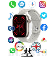 Omix X500 Uyumlu Akıllı Saat Konuşma Özellikli Watch 45MM AMOLED EKRAN (Beyaz)